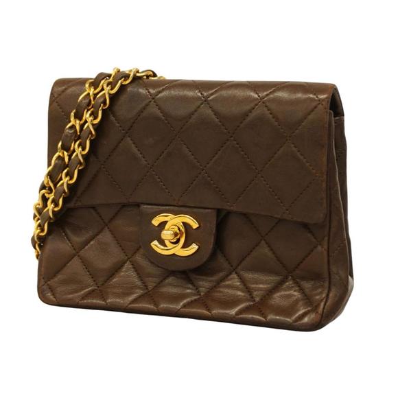 CHANEL Handbags - Chanel Shoulder Bag Matelasse Chain Lambskin Brown Women's